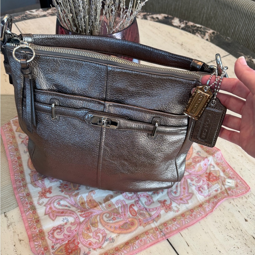 Coach Chelsea Ashlyn Hobo Metallic Leather One strap Shoulder Bag